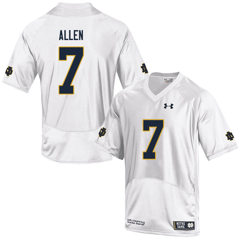 Men #7 Derrik Allen Notre Dame Fighting Irish College Football Jerseys Sale-White